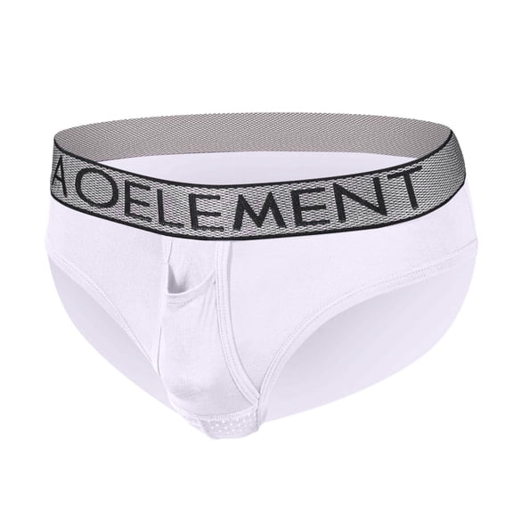 KHONTS Men's Dual Pouch Briefs Soft Comfy Breathable Underwear White XXXXL