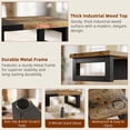 thumbnail image 2 of HIGDBFE Dual Monitor Stand Riser, 36 inch Computer Monitor Stand, Ergonomic Desktop Riser for PC, Laptop, Printer, Rustic Brown, 2 of 9