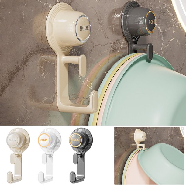 Ganchos de ventosa para lavabo no perforados | Ganchos de pared de PVC ABS para trabajos pesados | Instalación sin perforación | Perchas reutilizables extraíbles | Decoración de la cocina del baño