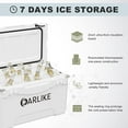 thumbnail image 2 of Oarlike 25QT Hard Cooler Rotomolded Ice Chest with Heavy Duty Handle& Rubber Latches 7 Days Insulation for Camping, Hiking, Picnic, BBQs, Fishing, Traveling, Tailgating Outdoor Activities White, 2 of 5