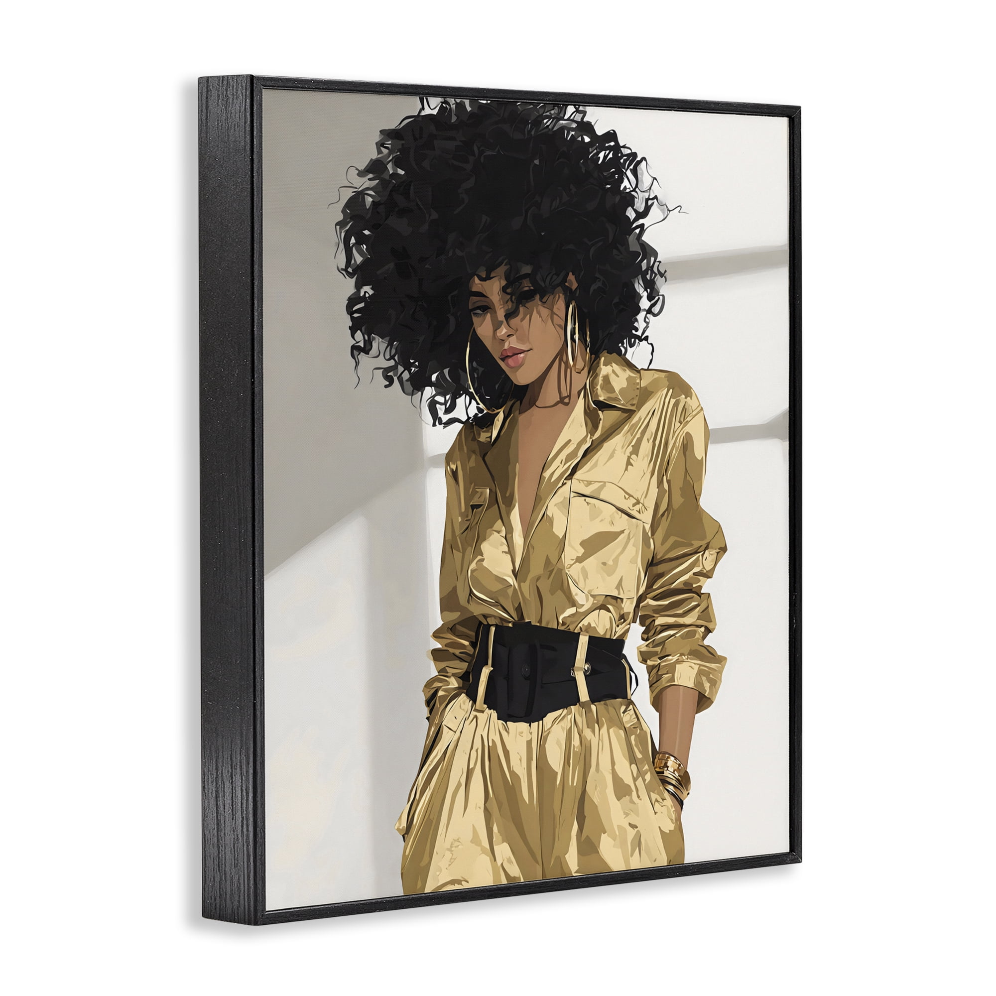 Stupell Industries Elegant Woman in Chic Jumpsuit Black Framed Giclee Art, design by Franklyn Gregory