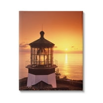 Stupell Industries Lighthouse Beacon at Sunset Nature Photography Gallery Wrapped Canvas Print Wall Art, 36 x 48