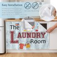 thumbnail image 5 of Laundry Room Cabinet Curtain 35"Wx35"L, Dustproof Under Sink Skirt with Self Adhesive Tape, Blue Cartoon Washing Machine Clothes Cabinet Curtain Cover for Kitchen Sink, Bathroom Vanity, Laundry Room, 5 of 9