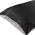 thumbnail image 2 of Unique Bargains Envelope Closure Soft and Durable Silk Pillowcase Black Queen, 2 of 6
