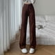 thumbnail image 2 of Pantalones vaqueros marrones de cintura alta para mujer, Vaqueros sueltos rectos de pierna ancha, ropa de calle informal Y2k, pantalones holgados Vintage, Verano, 2 of 3