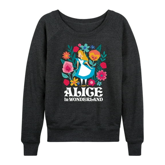 Alice In Wonderland - Wonderland Flowers - Women's Lightweight French Terry Long Sleeve Shirt