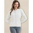thumbnail image 2 of Women's Crew Neck Button Down Long Sleeve Cardigan for Women Classic Soft Ladies Cardigan Sweater Coat, 2 of 5