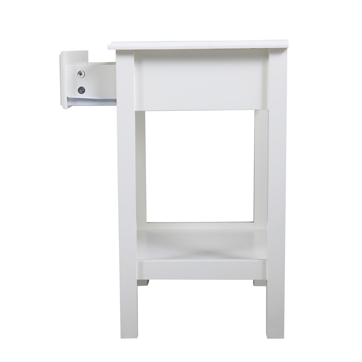 Kepooman Night Stand with Drawer and Shelf, Bedside End Table for Bedroom Furniture - 23.6" - White Kepooman Night Stand with Drawer and Shelf, Bedside End Table for Bedroom Furniture - 23.6" - White
