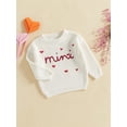 thumbnail image 6 of Mommy and Me Matching Outfits Mama and Mini Long Sleeve Crewneck Sweater Pullover Tops, 6 of 10