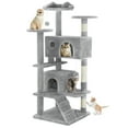 thumbnail image 6 of edx 54'' Cat Tree Tower for Indoor Cats, Multi-Level Pet Furniture with Sisal Scratching Post, Large Condo, Climbing Ladder, Kitten Toy, Light Gray, 6 of 8