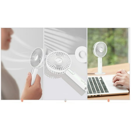 

WANYNG Handheld Fan Portable Mini Hand Held Fan With USB Rechargeable Battery 3 Speed Personal Desk Table Fan With Base 8 12 Hours Operated Small Makeup Eyelash Fan For Women Girls Kids