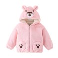 thumbnail image 2 of Stamzod Toddler Girl Clothes Boys Winter Coat Long Sleeve Hooded Fleece Jacket Fashion Cute Warm Outwear with Bear Ears Pink C 1-2Years, 2 of 8