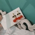 thumbnail image 4 of Pendientes de fruta ligeros y creativos hechos a mano, chapados en oro de 18 quilates, pendientes colgantes con borlas de cereza dulces y encantadoras para mujeres y niñas JM, 4 of 6