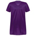 thumbnail image 3 of Lejafay Men's Nightshirt Soft Loose Pajama Sleep Shirt Nightwear Short Sleeve Nightgown V-Neck Purple XXL, 3 of 6