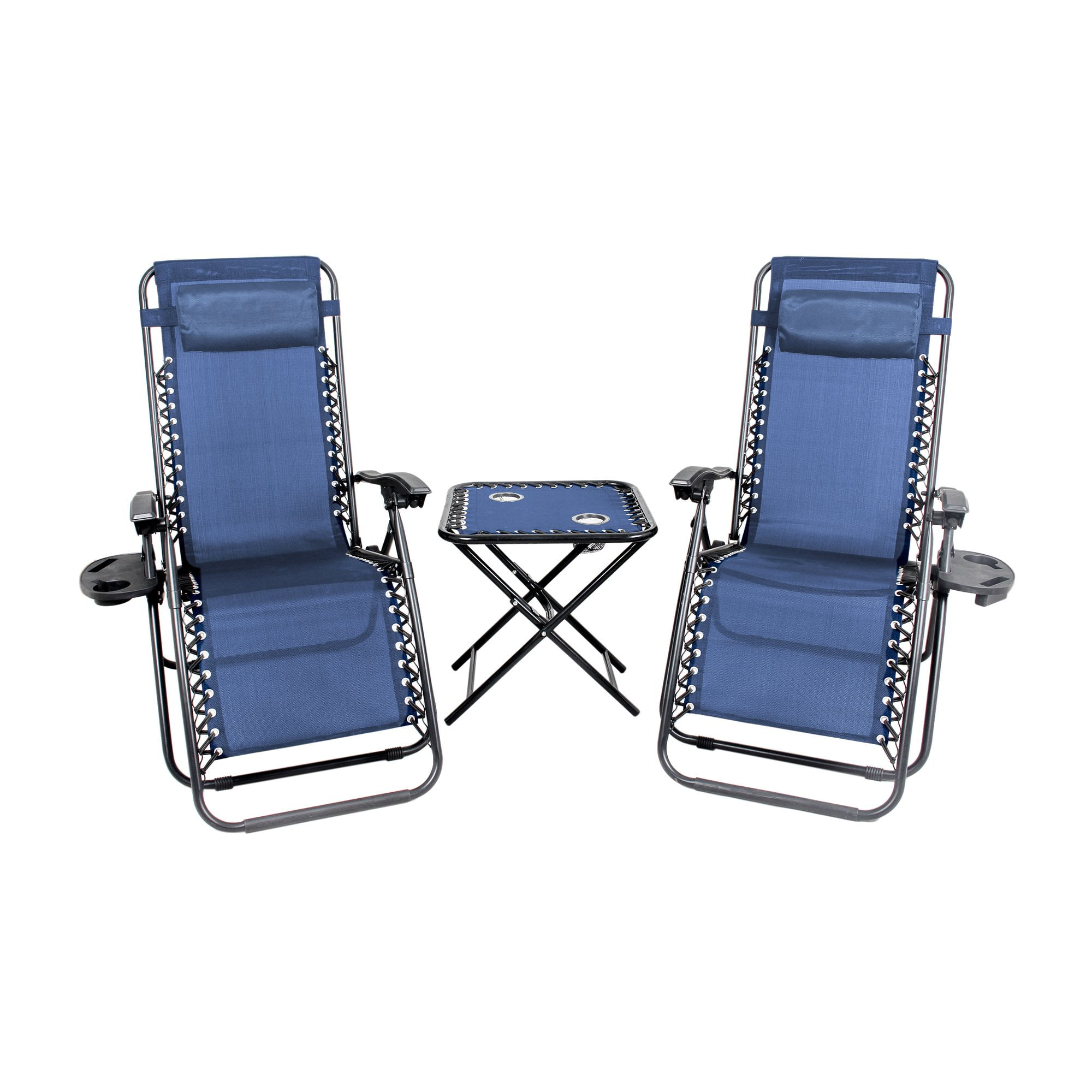 Patio Premier 3 Pack Fabric ZeroGravity Chair Blue and Black