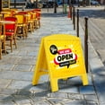 thumbnail image 2 of M&T Displays Mini Street SignPro Board, Yellow 24.80x19.76 Inch Weatherproof Sandwich Board A-Frame Sidewalk Curb Sign Holder Folding Double Sided Portable Advertising Display for Restaurant Cafe, 2 of 8