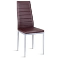 thumbnail image 6 of Costway Set of 4 PU Leather Dining Side Chairs Elegant Design Home Furniture Brown, 6 of 10