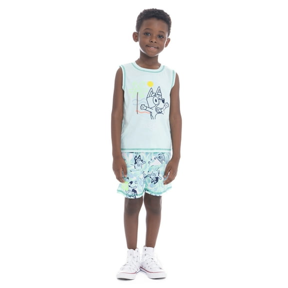 Bluey Toddler Boys Graphic Print Tank Top and Shorts Set, 2-Piece, Sizes 12M-5T