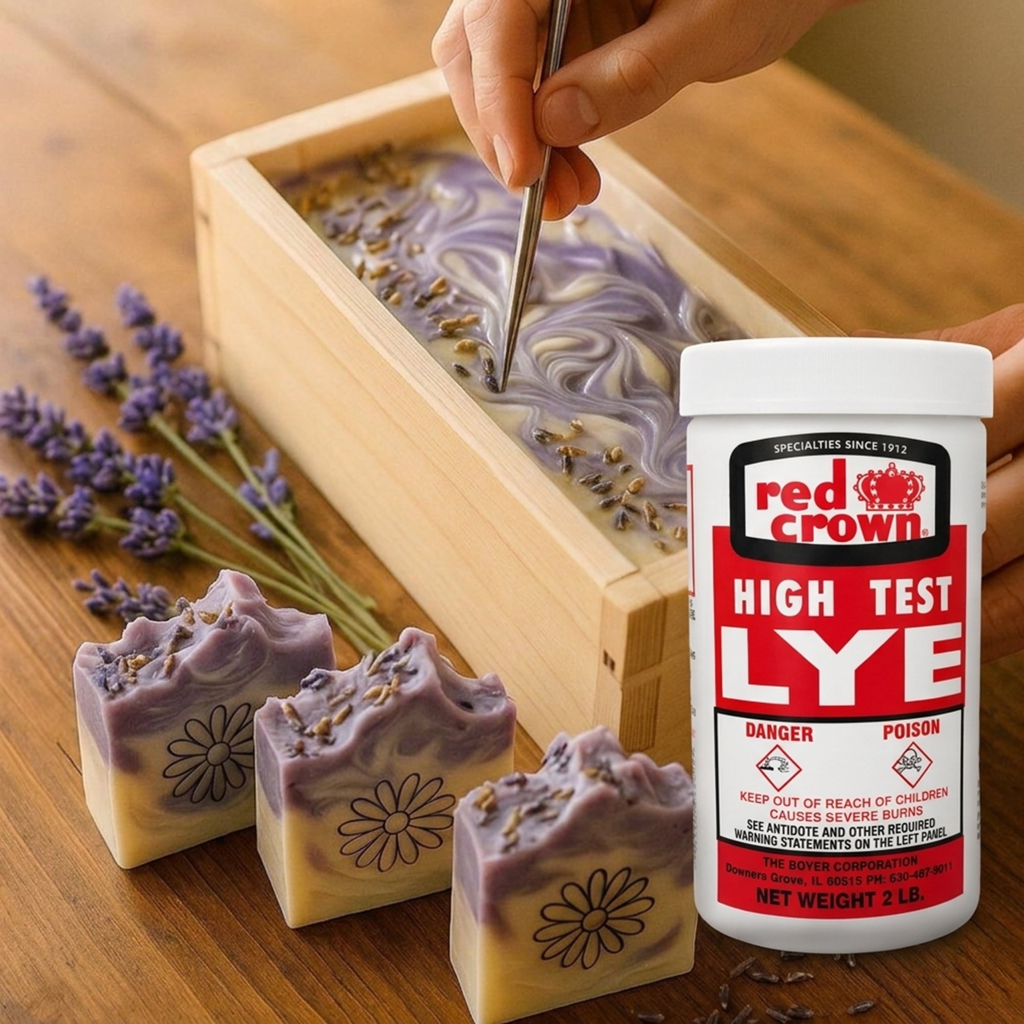 Lye for Soap Making, Sodium Hydroxide, Pure Food Grade Lye, Caustic Soda, Drain Cleaner & Clog Remover, High Test Lye, 2 lbs.