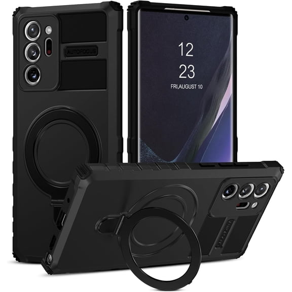 for Samsung Galaxy Note 20 Ultra Case Magnetic Built in Stand & Ring Holder[Compatible with MagSafe], Military Grade Shockproof Protective Phone Case for Samsung Note 20 Ultra 4G/5G, Black