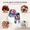 thumbnail image 7 of Picia Starry Sky Colorful Donut Pattern Women’s Long-Sleeve Sleepwear Set - Soft 2-Piece Loungewear with Pockets, Comfy PJs for Relaxing Nights-XX-Large, 7 of 7