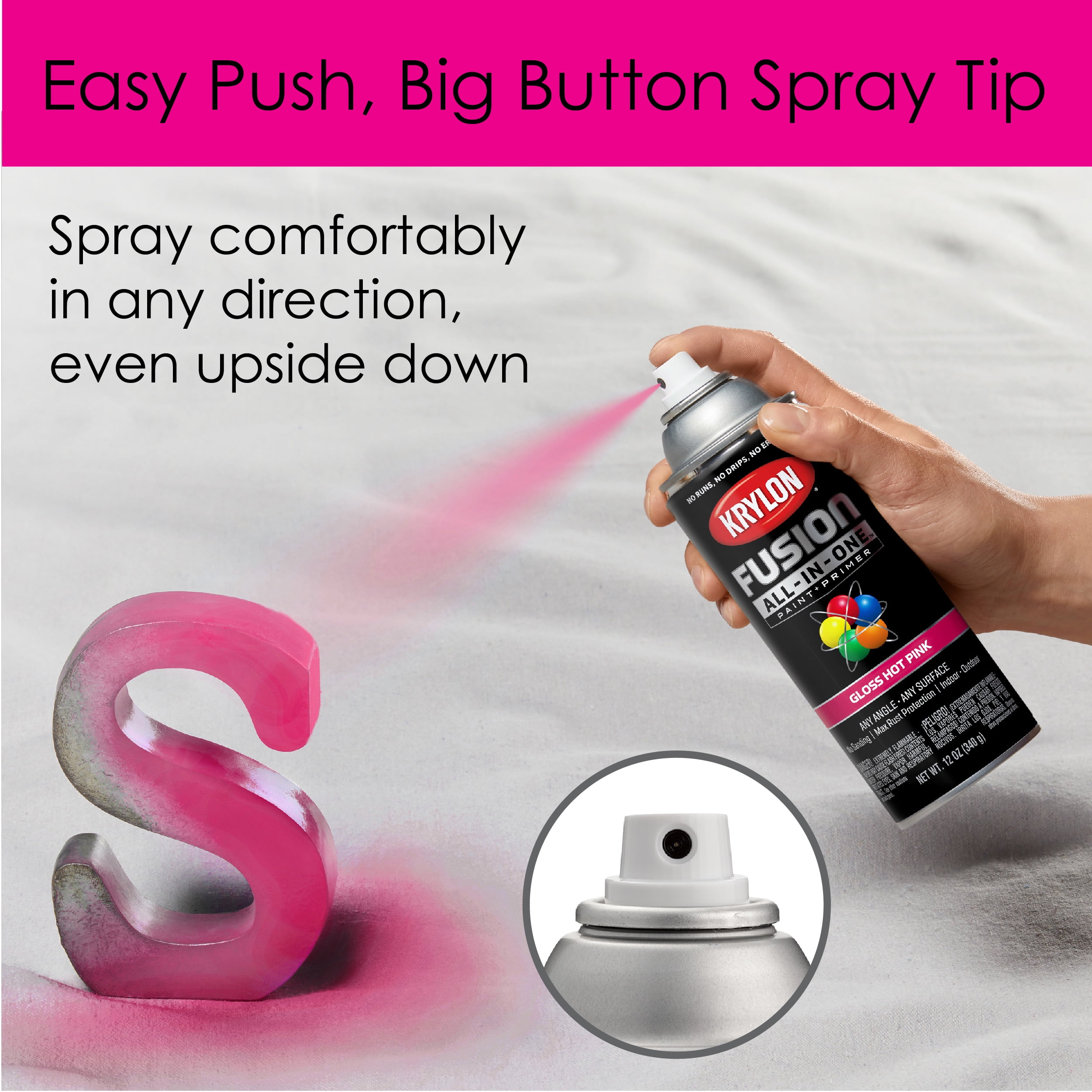 Krylon K02708007 Fusion All-In-One Spray Paint for Indoor/Outdoor