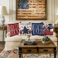 thumbnail image 4 of 4th of July Pillow Covers 18x18 inch Independence Throw Pillow Covers Memorial Day America Patriotic Stripes Stars Trucks Pillow Cases Decorations for Holiday Home Sofa Couch, 4 of 6