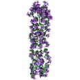 thumbnail image 1 of Un ramo de 4 pétalos que cuelgan flores artificiales, Wisteria que cuelgan flores artificiales para la decoración de bodas (morado oscuro) oso de fresa  Hogar, 1 of 2