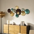 thumbnail image 3 of LuxenHome Multi-Color Ripple Plates 47.2-Inch Wide Abstract Metal Wall Decor, 3 of 8