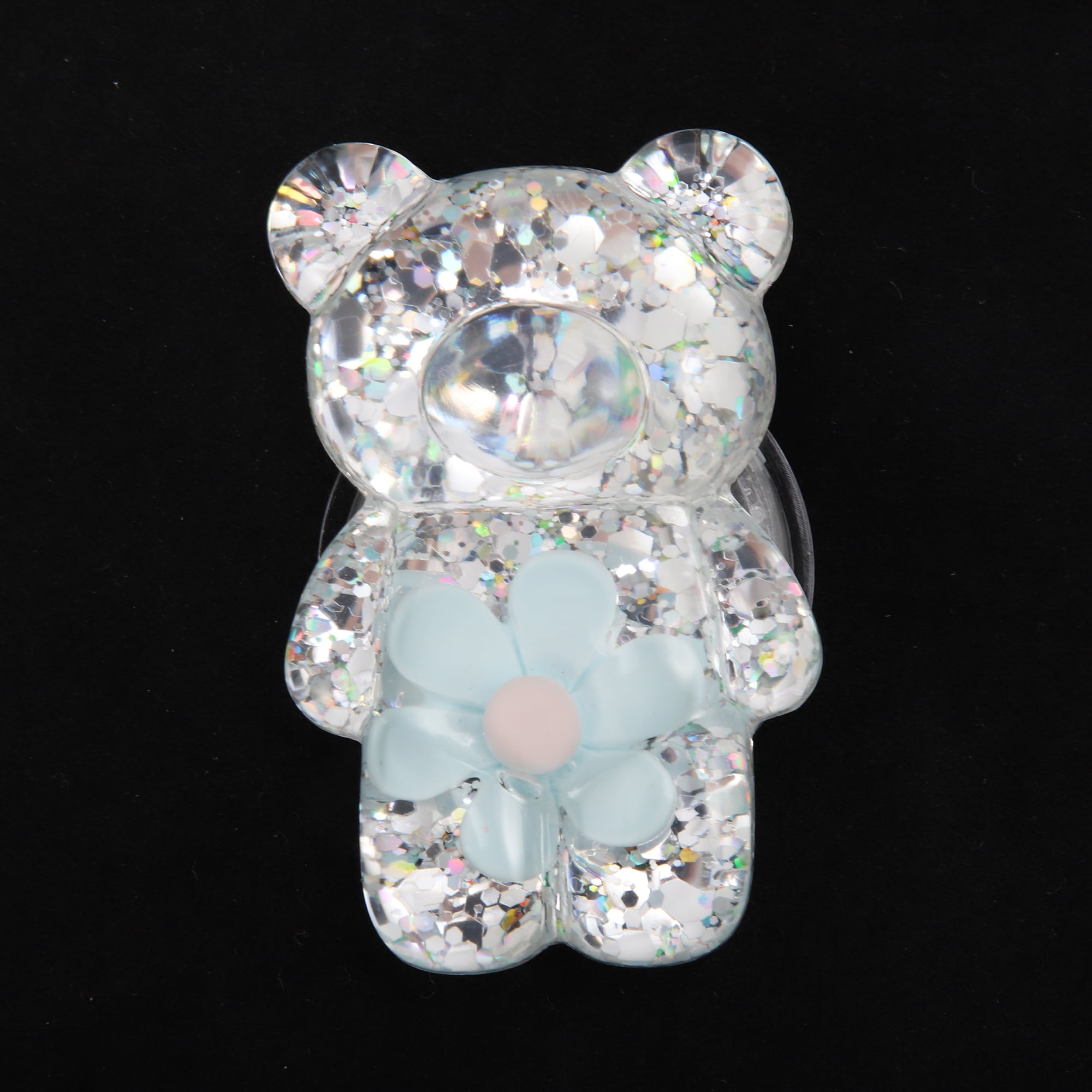 Unique Bargains Bear High-Shine Hexapetalous Flower Phone Grip Blue
