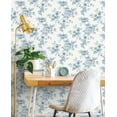 thumbnail image 6 of NextWall Blue Sketched Floral Peel and Stick Wallpaper, 6 of 8