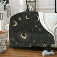 thumbnail image 7 of TEQUAN Double Layer Plush Bed Blanket, Astrology Esoteric Moons Stars Pattern Cozy Soft Air Conditioner Throw Blankets, 60" x 50", 7 of 7