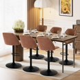 thumbnail image 4 of Bar Stools COLAMY Set of 2 Adjustable PU Leather Brown, 4 of 5