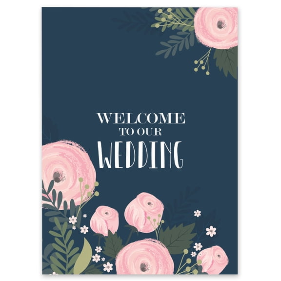Darling Souvenir MADE WITH LOVE PersonalizedWelcomeBannerPeony Flower,Custom Text Poster Party CollectionWelcomeSignGreat For Wedding, Birthday, Engagement Party- 18x12