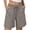 Gray, variant on Womens Pull on Shorts Women Summer Bermuda Shorts Drawstring High Waist Cuffed Casual Loose Breathable Summer Vacation Short Pants Khaki M