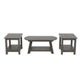 thumbnail image 3 of WestinTrends Tuscany 3-Piece HIPS Outdoor Adirondack Coffee Table and Two Side Table Set, Charcoal Gray, 3 of 5
