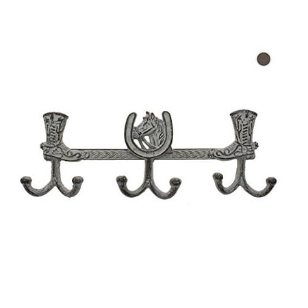 Cast Iron Country Style Towel Holder Coat Hanger With 6 Hooks