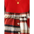 thumbnail image 6 of Bagilaanoe 2Pcs Toddler Baby Girls Autumn Clothes Long Sleeve Ribbed Tops + Plaid Skirts 6M 12M 18M 24M 3T 4T Kids Casual Skirt Set, 6 of 9