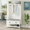thumbnail image 2 of MONSLIPA White Hall Tree, Storage Bench and Coat Rack, 2 of 7