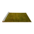 thumbnail image 2 of Ahgly Company Machine Washable Indoor Round Abstract Yellow Modern Area Rugs, 5' Round, 2 of 4