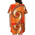 thumbnail image 3 of Kdxio Orange Rotating Print Pajamas Sets for Women Short-Sleeved Pjs with Lounge Shorts Two Piece Sleepwear S-4XL, 3 of 8