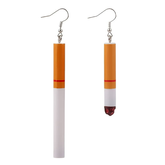 DESIGNICE 1 Pair Creative Cigarette Shape Earrings Asymmetric Earring