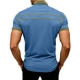 thumbnail image 4 of Qwertyu Men's Short Sleeve Polo Shirts Casual Lightweight Collared Button T-Shirt Classic Short Sleeve Golf Shirt with Pockets Blue 2XL, 4 of 7