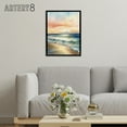 thumbnail image 3 of Serene Seashore Sunset Seascape Black Framed Canvas Wall Art Print 18X24", 3 of 4
