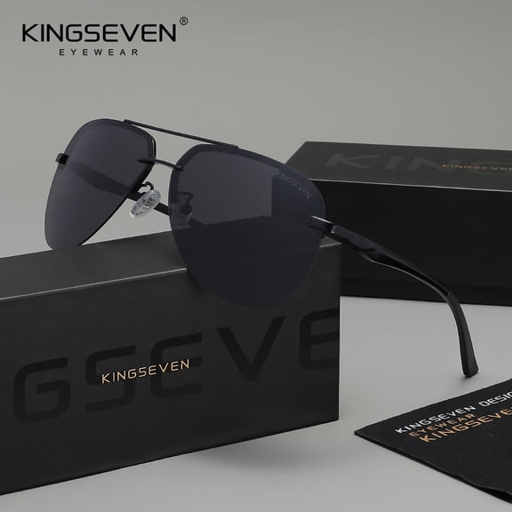KINGSEVEN Men's Polarized Sunglasses UV400 Pilot Style Alloy Frame