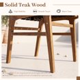 thumbnail image 4 of Gymax 2PCS Solid Teak Hand-Woven Strap Outdoor Dining Chairs w/Flex Support for Garden, 4 of 9