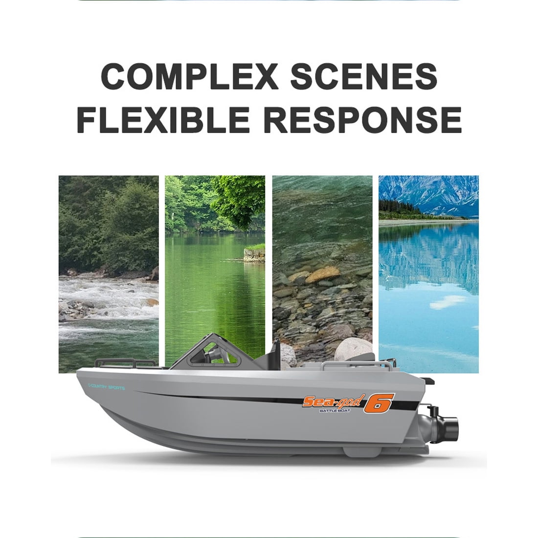 1/12 High Speed RC Jet Boat, Brushless Motor Watercraft Electric Remote Control Boat with Safe Internal Propeller, 2.4GHz 50m Range, Long Endurance Summer Water Toy (White)