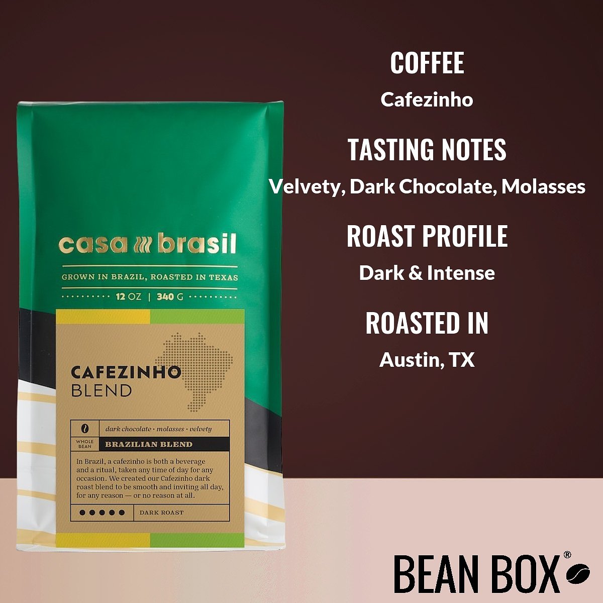 Cafezinho - Roasted by Casa Brasil Coffees - Whole Bean Coffee - 5 Pound Bag