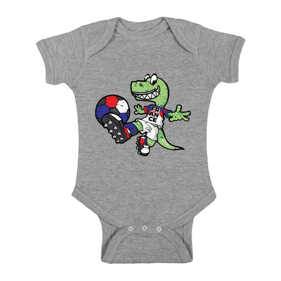 Awkward Styles Dinosaur Soccer Short Sleeve Baby Bodysuit France Baby Bodysuit