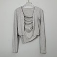 thumbnail image 1 of Ropa de mujer Corea del Sur Dongdaemun sexy mujer plisada camisola puntiaguda + cárdigan corto de manga larga dos piezas, 1 of 5